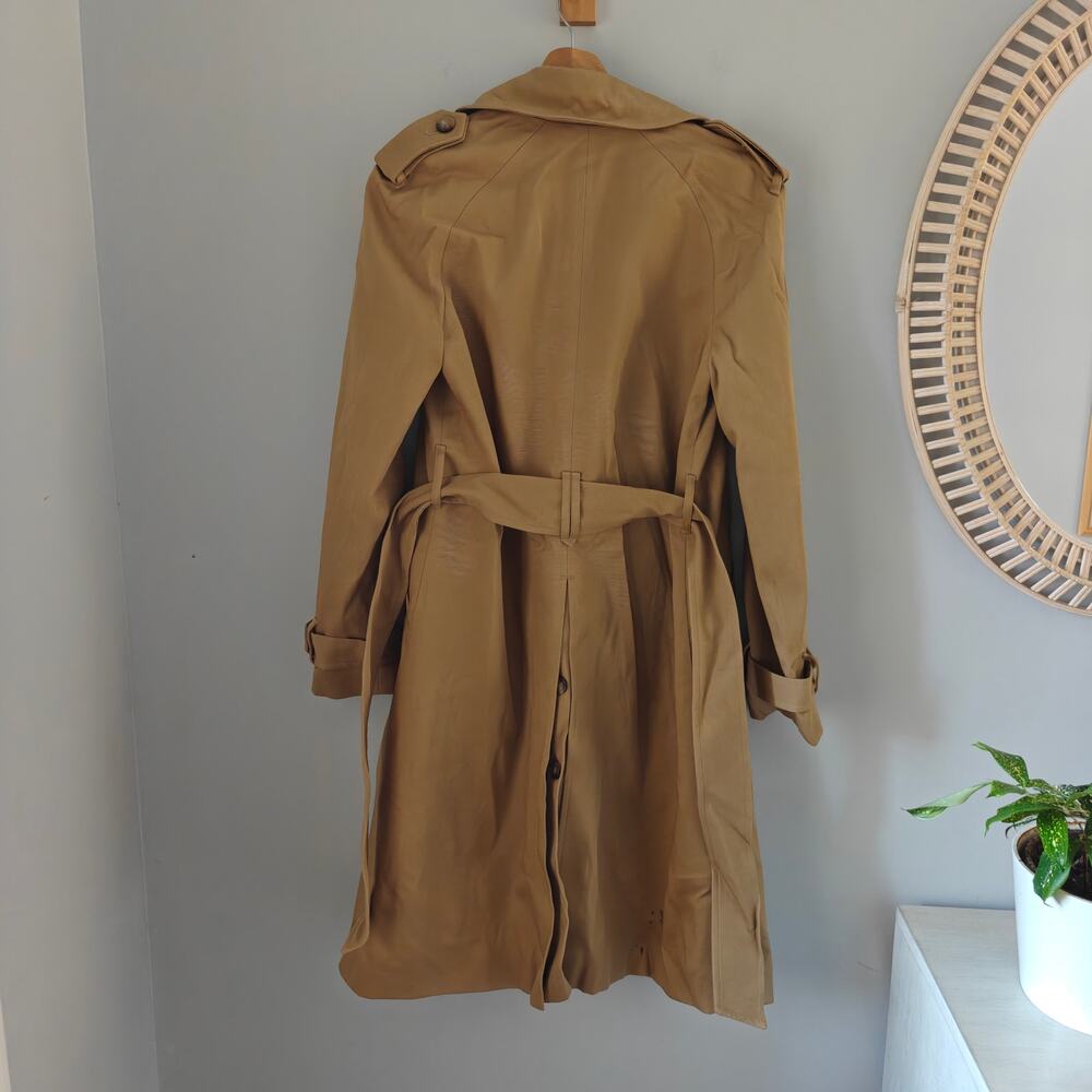 NWT Sézane Scott Trench Coat Camel Beige FR 32 US 0 Belted Classic Tan - Picture 8 of 8